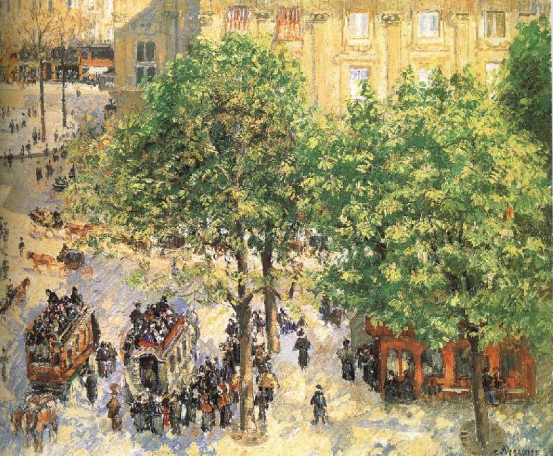 Camille Pissarro Paris spring sunshine streetscape oil painting image
